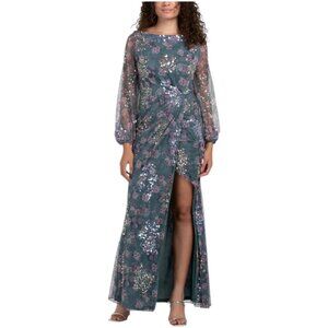MAC DUGGAL Long Sleeve Embellished Gown